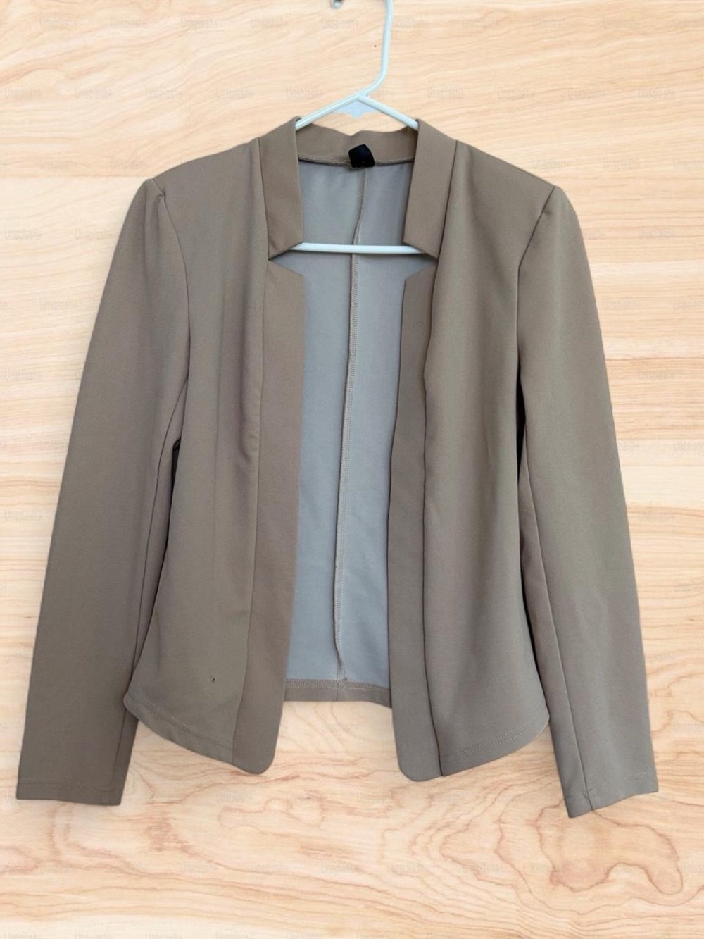 SHEIN Women's Open-Front Tailored Jacket in Taupe, 4